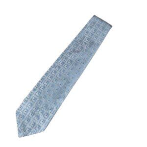 Ermenegildo Zegna 100% Silk Light Blue Geometric Pattern Tie